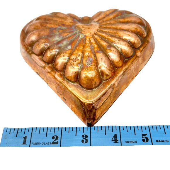 Vintage Heart-Shaped Copper Hanging Mold 6" Made In Korea Decorative Pan - Picture 5 of 5